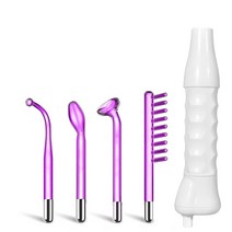 갈바닉 얼굴 고주파 피부 마사지기 초음파 가정용 홈케어 휴대용 고주파 장치 바이올렛 레이 페이셜 머신, 03 purple paper EU