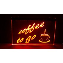 카페 네온 사인 조명 간판 b70 coffee to go bar nr led 네온 사인, 자주색, 폭400×높이300mm