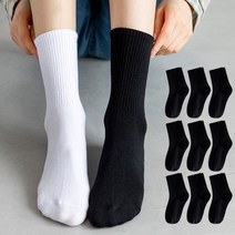 이유까까 여성용 스포티 골지 중목 양말 10켤레