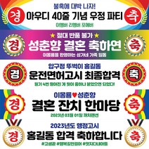 경축 현수막 행사 생일 생일 졸업 축하 승진 환갑 칠순 합격 워크샵 플랜카드, 경축01, 사방펀칭+고리마운트4개