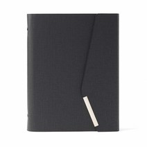 파우치스타일 자석형다이어리 노트A5 (블랙) 업무용다이어리 고급다이어리 고급일기장 가죽다이어리 무지노트, 그레이