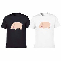 꿀꿀 디지털프린팅 인쇄티셔츠 커플티 반팔티 오버핏x225Ma