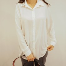 빅걸스토리 여성용 빅사이즈 기본 카라 오피스룩 모던블라우스