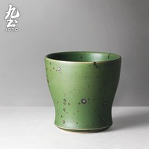 석기 차 컵 물 컵 수제 레트로 마스터 컵 홈 젠 티 컵 아트 도자기 컵 커플 컵, NONE, 색상 분류: 초록