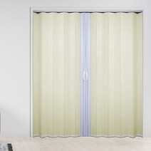 EKMALL 홀딩도어 자바라 양개 싱글 아이보리 가로사이즈 170cm x 세로선택
