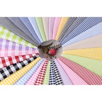 깅엄체크 고방 지지미 원단 31종 선염 리플 원단 홈패션, 블랙