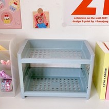 미니 투명 책상 서랍 화장대 장난감 정리 박스 칸막이 수납함 정리함 wampg organizer 일본 데스크탑 선반 화장품 쥬얼리 더블 플라스틱 접이식 수납 랙 학생 배치 랙, 4