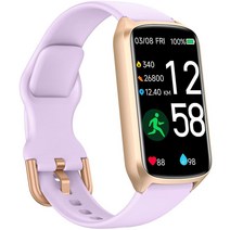 Health Fitness Tracker with 247 Heart Rate Blood Oxygen Pressure Sleep and Stress 5ATM Waterproof Ac, Lilac Purple