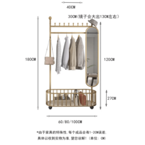 전신거울행거 미러 드레스룸 인테리어 랙 원룸 옷방, M 골드80cm미러플레이트더블홀더 회전미러