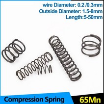 쇽업쇼바 쇼바 자동차 뒤 좌우공용 하체부품 65Mn Cylidrical Helical Coil 압축 충격 흡수 압력 리턴 소형 스프링 백 WD 02mm 03m 568EA 6 호환, 10mm (10PCS), 0.3mm