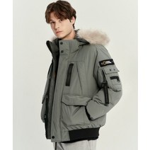 NATIONALGEOGRAPHIC N224MDW930 남성 타루가 퍼 트리밍 후디 구스다운 점퍼 LICHEN KHAKI, 100