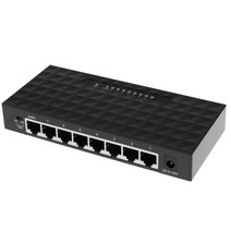 네트워크 스위치 8 포트 LAN 기가비트 이더넷 허브 분배기(Vlan 포함), 155x68x22mm, 블랙, 플라스틱