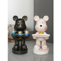 모던하우스 리틀베어 베어브릭 팝아트 피규어 트레이 사이드 간이 테이블 72cm, H