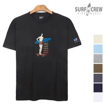 SURFCREW 서프캠프 반팔티셔츠 S-3XL 17수면 라운드 남녀공용 레이어드