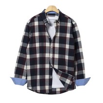 핫코드 남성용 빅사이즈 깅엄 혼합 체크 긴팔 셔츠