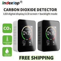 가스분석기 측정기 co2 meter co2 detector 다기능 온습도계 홈 지능형 기 가정용 디지털 대기 오염 모니터, 5in1 블랙