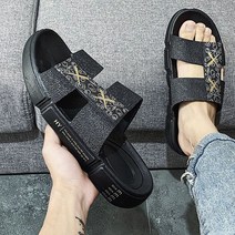 Z3JC 여름 홈 미끄럼 방지 캐주얼 샌들 아웃도어 비치 샌들 남성 헤링본 슬리퍼 남성용