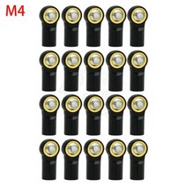 키덜트 금속 M3 M4 링크 타이로드 엔드 볼 조인트 충격 흡수기 1/10 RC 자동차 크롤러 축 SCX10 타미야 CC01 YK4102 용, M4 black 20PCS