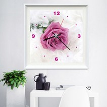 푸아이 3D 보석십자수 장미 시계 30x30 DIY 거실 사무실 집들이 개업선물 인테리어 소품(사이즈7종)+행운십자수(30x30) PW425, 1세트, 50x50cm