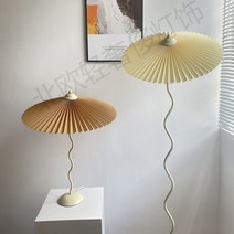Pleated 빈티지 조명 플로어 램프 침실 LED 책상 디자인 장 단 스탠드 조명 미국, 그린 블랙 3색