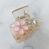 SUNNYDAY [1+1 무배 2개입 세트] 꽃 큐빅 미니 투명 헤어집게핀 성인 여성 앞머리 고정 헤어클립 헤어핀 머리핀 플라워 머리집게 귀여운 악세사리 OO6