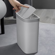 리빙파크 원터치 모던 슬림 틈새 휴지통 10L(그레이 그린 핑크 블루) 쓰레기통, 모던 그린