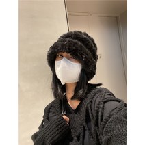 겨울방한모자 일본 RX 뽀글이 털실 겨울 보온냉모 인스 귀마개 방한 니트모자 백매치 버킷