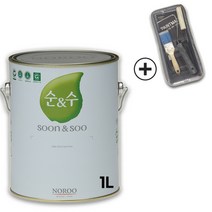 노루페인트 순앤수 100 친환경 내부용 수성페인트 1L 무광 간단세트, 그린2