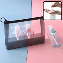 DR 샴푸통 화장품용기 여행용 디스펜서세트 무지공병3종세트+지퍼백 PETG친환경소재, No01.무지공병3종100ml브라이트