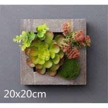 식물 벽장식 이끼 액자 배경 벽 모방 사진 프레임 벽화 즙이 많은 서스펜션 인공 장식, 20x20cm 2