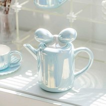 애프터눈티 세트 세라믹 주전자 컵 티팟 홍차 티포트, 펄블루 티팟 850ML