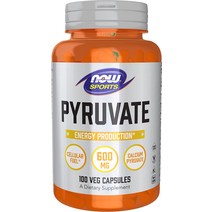 NOW 스포츠 뉴트리션 피루브산 (피루브산) 600 mg 에너지 생산 100 식물성 캡슐, 기본