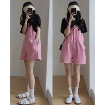 여자 멜빵바지 작업복 팬츠 통바지 시밀러룩 데님 연예인룩 봄여림 데님