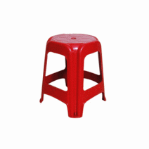 플라스틱 사각 의자 야외 테라스 편의점 행사 포창마차 간이의자 간편 보관, 5p, 레드