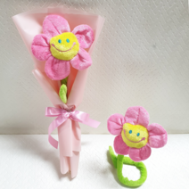 안산 플라워마트 스마일꽃인형 한송이 꽃다발, 스마일꽃인형 한송이 꽃다발 핑크