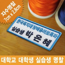 이엠비코리아 한국복지대 평생교육원 실습생 명찰 대학생 자수 이름표 인턴 신입사원 패치, 자석식, 1장