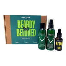 Men Rock 수염 관리 선물 세트 워시 밤 및 오일 포함 시칠리아 라임 카페인 향 2 x 100ml 1 30ml USA 미국