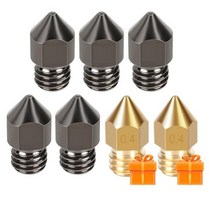 MEGA 5PCS MK8 경화 강철 노즐 02 03 04 05 06 08mm M6 스레드 3D 프린터 용 10MM 필라멘트 Hotend CR10 Ender3, 0.6mm+5PCS add gifts