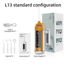 구강 세척기 USB C 타입 충전식 물 치실 휴대용 치과 워터픽 제트 300ml 치아, 11 S13 Orange