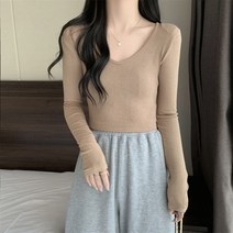 데님마모긴팔티셔츠여브이넥숏레깅스여추동복