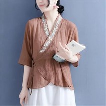 자칠 여성 여름 칠부 소매 개량 한복 상의 DC-031501