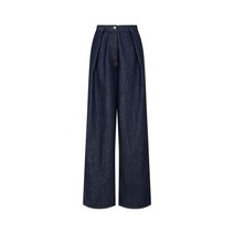 DRIES VAN NOTEN 드리스반노튼 여성 레더 패치 생지 와이드 팬츠 - 인디고