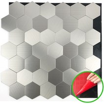 셀프 DIY 접착식 메탈 타일 (붙이는 스티커 현관 주방 벽), 29.YM-E01/50mm육각실버