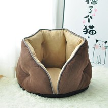 스타일리스트 제이 애완동물 보온 원형방석, 다크 브라운