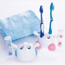 어린이 양치 습관 모래시계 어린이집 칫솔 꽂이, 핑크