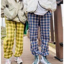 커플데일리 봄여름 판타지 체크 밴딩조거팬츠 6color