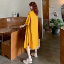 귀여운 펭귄 프린팅 롱 맥시 원피스 넉넉한핏