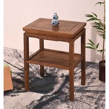 사방탁자 한옥 진열장 진열대 거실장 빈티지, 2단 테이블 50X38X60CM-라운드 문양