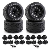 이동바퀴 1/10 몬스터 트럭 고무 타이어 12MM 14MM 휠 헥스 4 개 아르마 레드캣 HSP HPI 타미야 교쇼 RC 자동차용, [01] 4PCS