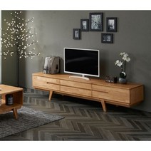 빈티지 컬러 원목 3단 클래식 TV 거실 서랍장1500 / 얇은 받침대 미니 나무, 워시-더글라스